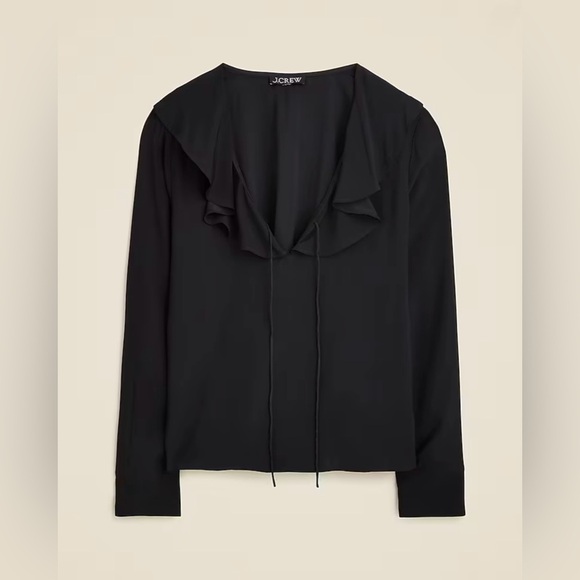 J. Crew Women’s Goldie Top In Satin CD054 Size Small In Black NWT - Picture 1 of 4